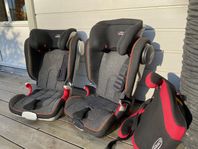 Bilbarnstol Britax, 15-36 kg, samt sittkudde Graco