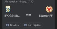 IFK GÖTEBORG MOT KALMAR