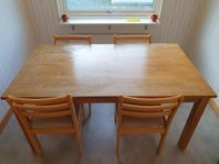 Wood Table + 4x Chairs