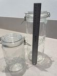 two peices of food glass jar