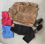 KLÄDER PAKET = JACKA, JEANS, SKJORTOR STL XL KÄNGOR STL 43