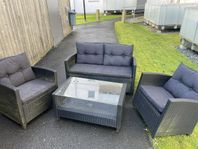 2 + 1 loungeset med bord 