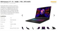 MSI Katana 17" gaminglaptop