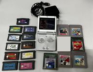 Gameboy Advance SP + 18 spel samling, *funktionstestade*