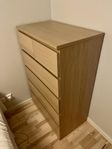 IKEA MALM Chest of 6 drawers, oak veneer, 80x123