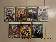 7st Guitar Hero & Rock Band Spel (Xbox 360)