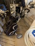 golfvagn + bag + diverse klubbor