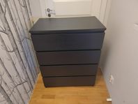 Ikea Malm svart 4 lådor