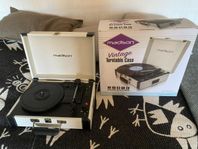 Vinylspelare vintage med Bluetooth, SD-kort och rec-funktion