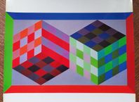 Victor VASARELY Original heliogravyr "TRIDIM-J", 1971