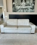 soffa beige/vit skinn Natuzzi