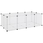 Ny vidaXL Smådjursbur transparent 144x74x46,5 cm PP och st