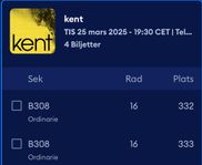 Kent konsert biljetter 25/3