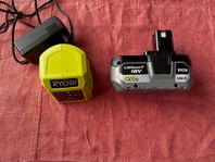 Ryobi ONE+ Batteri 18 V 4,0 Ah RB1840X med laddare