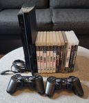 PS3 Slim / 12 Spel / 2 Handkontroller 