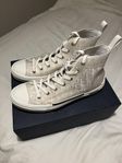 oanvända Dior B23 High-Top oblique white sneaker. 