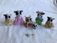 Sylvanian Families - Friesian Cow Family/extra barn/vagn mm