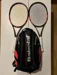 2 st babolat pure strike + väska 