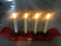 Röd Adventsljusstake Julljusstake Elljusstake Advent Retro