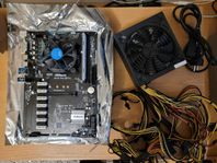 ASRock H110 Pro BTC+, Intel i3, DDR4, PSU Gold för mining