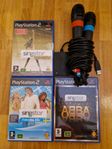 PS2 Singstar Mikrofoner med spel i jättefint skick