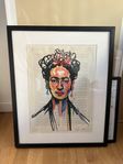 Tavla  Frida Kahlo inkl ram  53x43 cm