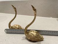 pair of bronze swan figures