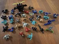 35 Bakugan i olika storlek med väska