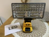 Stor led lampa för DeWalt 18v batteri med USB 