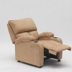 Reclinerfåtölj Fällbar Rygg Fotstöd Sammet Mikrofiber