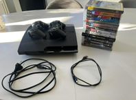 Playstation 3 Slim med 14 spel