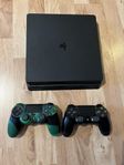 PS4 slim 500gb med 2 Handkontroller + 6 Spel