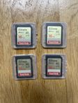 4x Sandisk Extreme SD Kort - 16 GB