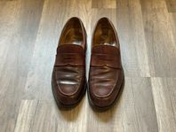 Crockett & Jones Tyne Burgundy/Tan 9.5F Penny Loafer