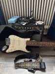 squier strat paket med förstärkare och tillbehör 