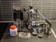 Espressomaskin + kaffekvarn, La Pavoni Europiccola