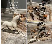 Schleich hästar med tillhörande hage