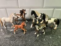 Schleich 6 hästar - fint skick - julkalender julklapp