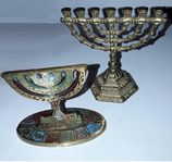 JEWISH MINIATURE BRASS CANDLESTICK