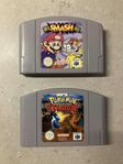 Nintento 64 spel Super smash bros + Pokemon