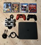 PS4 Slim 500gb Disc / 4 kontroller / 4 spel