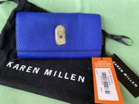 NY Karen Millen clutch i blått skinn, plånbok