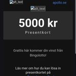 Apollo presentkort 5000 kr 