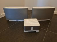 3 st Sonos-enheter gen 1 + B&W-högtalare på stativ