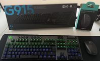 Logitech G915 tangentbord + MX Anywhere 2S mus – paketpris