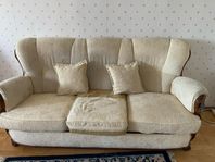 Vintage beige 3 sits soffa