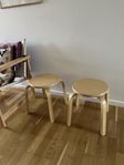 2 vintage pall stol träpall böjtrö alvar aalto-stil