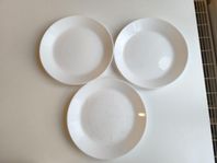 3x plate tallrik assiett vit white - 19 cm