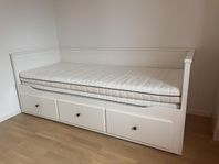 HEMNES säng med 3 lådor, vit, 80x200 cm