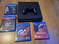 Ps4 Slim 4 spel 1 nästan ny original Sony handkontroll 